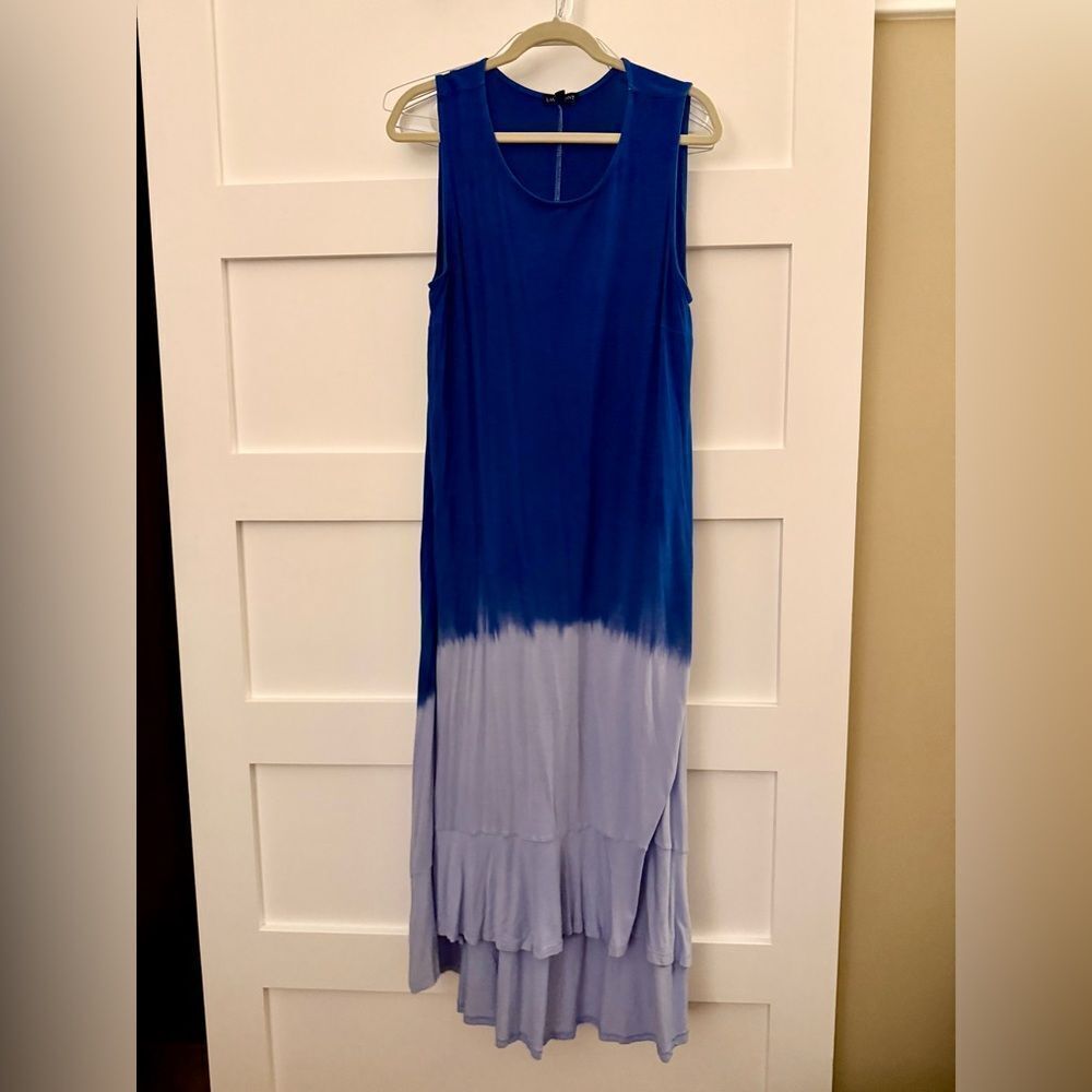 Lane Bryant Blue and White Tie Dye Maxi Dress